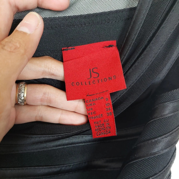 JS Collections Lace Black Classic Gown Size 8 - Picture 6 of 11